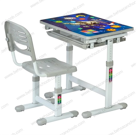 میز تحریر کودک صفحه تاشو فضانورد طوسی N920